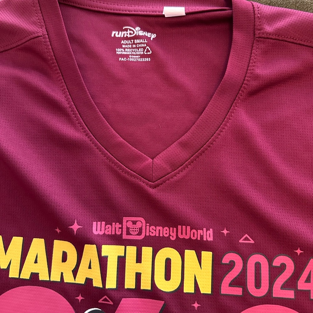 Rundisney Walt Disney World Marathon 2024 Burgundy Te… Gem